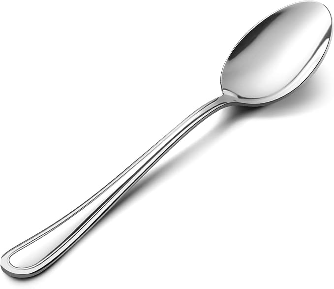 Dinner Spoons Set of 12, E-far 7.9 Inch Stainless Steel Soup Spoons Tablespoons by E-far
