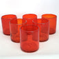 Solid Ruby Red 9 oz Short Tumblers, Recycled Glass, Toxin-Free by MexHandcraft