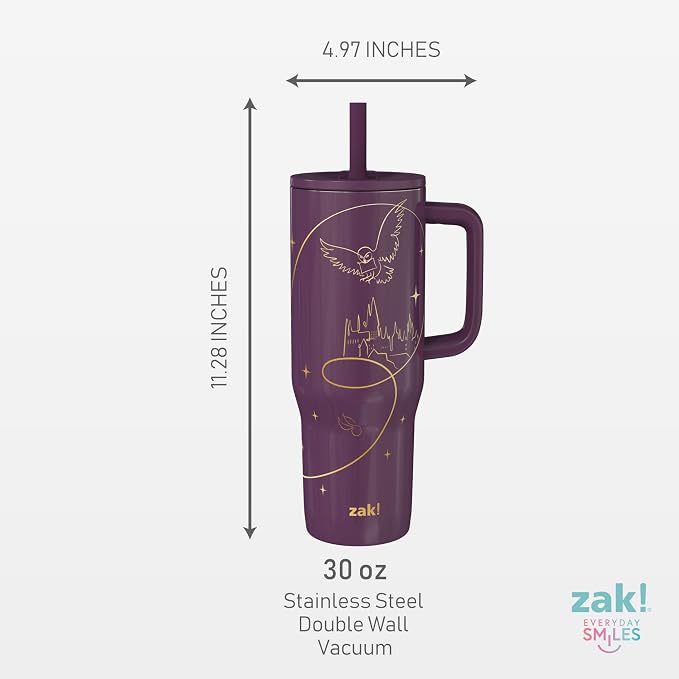 Zak Designs Harry Potter 30oz Spill-Proof Insulated Stainless Steel Tumbler | - Image 9