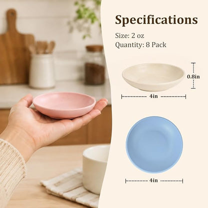 PYRMONT Small Sauce Bowls 2 Oz Wheat Straw Small Bowl Set of 8 Unbreakable Dip - Image 2