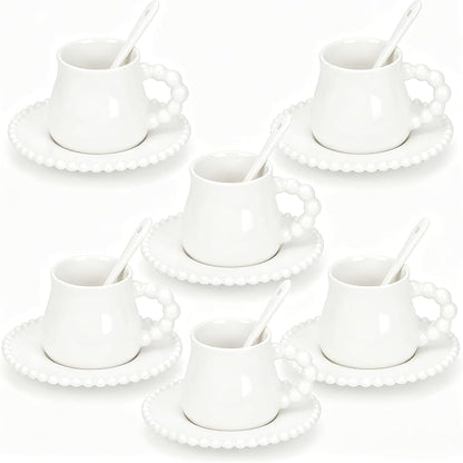 8 Ounce Cappuccino Cups Set of 6, Ceramic Coffee Cups by Ulable