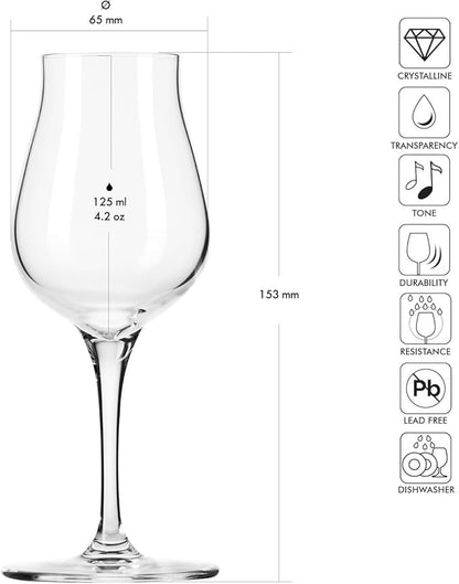 Krosno Brandy & Cognac Snifter Glasses Rum Tasting Gift Set | Set of 4 | 3.7 oz - Image 2
