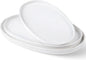 theterra Ceramic Serving Platter, 15.6"/14.4"/12.2" Oval Serving Dishes for Entertaining, Oven Safe, Microwave Safe, Serving Plates Set of 3 for Wedding, Party, Turkey, Bright White