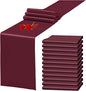 12 Pack Burgundy Satin Table Runner 12 x 108 Inch Long Premium Table Runners by YMHPRIDE