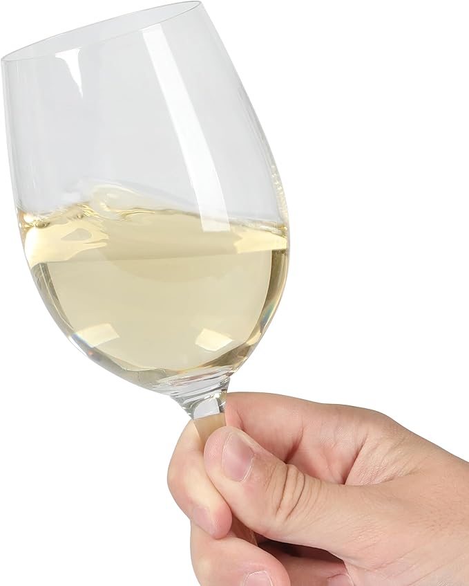 Martha Stewart Vivica 4-Pack White Wine Glass Set, 14 oz – Elegant Stemmed Wine Glasses for Entertaining, Durable Clear Glassware for Dining, Parties, or Everyday Use