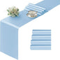 Manyshofu Baby Blue Satin Table Runner 12x72 by Manyshofu