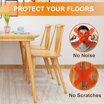 32 Pcs VIUME Chair Leg Floor Protectors for Hardwood Floors Silicone Covers to Protect Wood Tile Floors Scratches Felt Pads Furniture Leg Caps Reduce Noise (Fit:1.3"-2")