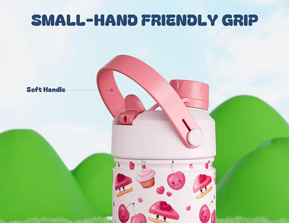 12 oz Insulated Water Bottle for Kids: 2-in-1 Straw Spout Lid, Spill-proof - Image 7
