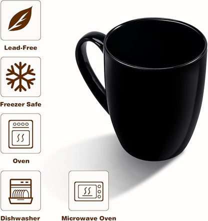 Urbanstrive 16 oz Large Coffee Mugs Set of 6 Ceramic Coffee Mug White Coffee - Image 3