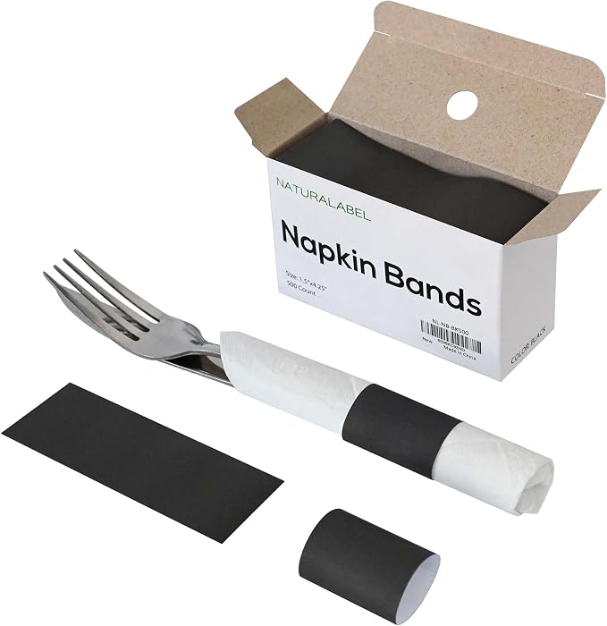 Self-Adhesive Napkin Bands, elegant table setting, by NATURALABEL