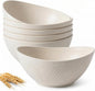 Salad Bowls Set of 6, 60 OZ Large Wheat Straw Bowls by HOMIENLY