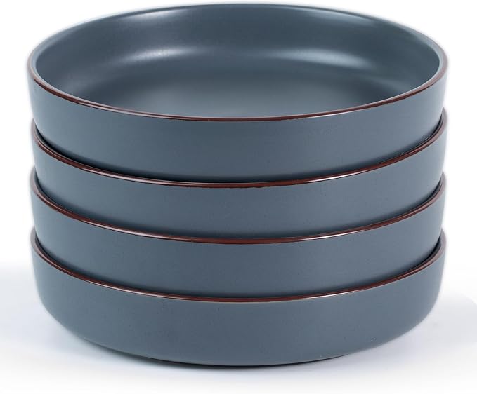 famiware Mercury Pasta Bowls Set of 4, 33 oz Large Salad Bowls, Charcoal | by Famiware