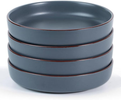 famiware Mercury Pasta Bowls Set of 4, 33 oz Large Salad Bowls, Charcoal | by Famiware