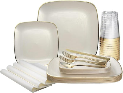 " OCCASIONS " 200pcs set-Wedding Party Disposable Plastic Plate Set -25 x 10'' by OCCASIONSFINESTPLASTICTABLEWARE