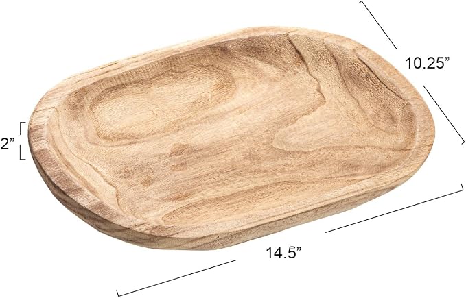 Bloomingville Hand-Carved Paulownia Wood Bowl - Image 2