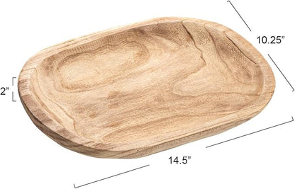 Bloomingville Hand-Carved Paulownia Wood Bowl - Image 2
