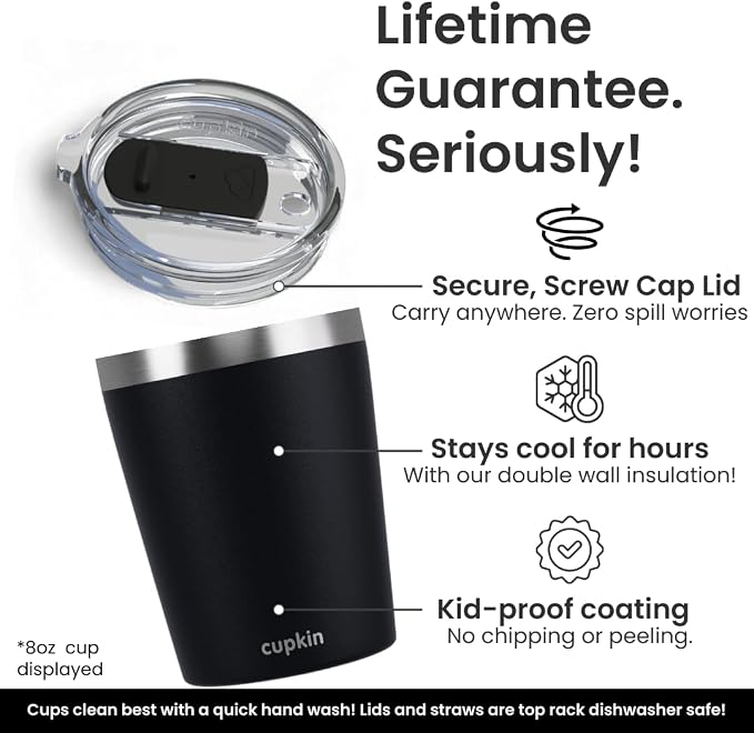 CUPKIN Toddler Tumblers, The Original 12 oz Stackable Stainless Steel Cups - Image 3