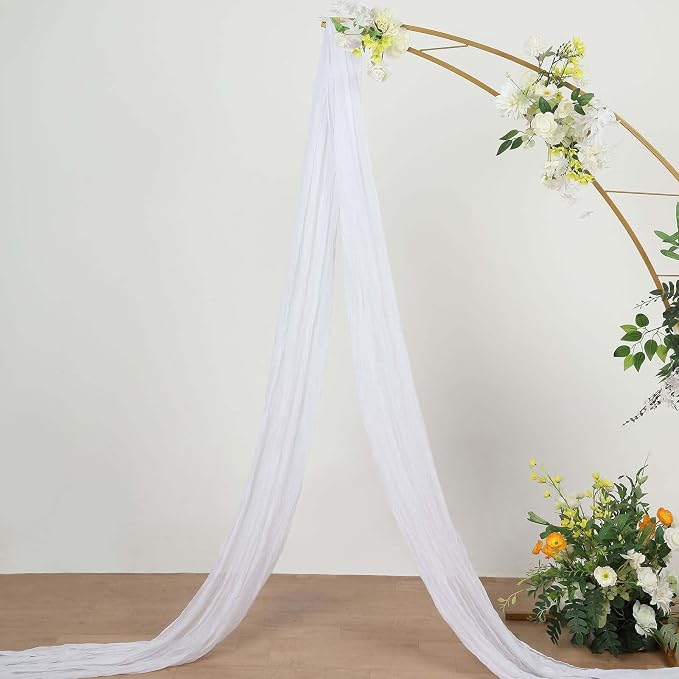 Efavormart 20ft White Cotton Gauze Wedding Arch Drapery - Image 2