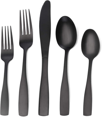 O.C.E. Matte Black Silverware Set, O.C.E. Satin Finish 30-Piece Stainless Steel by OCEExquisitesilverware