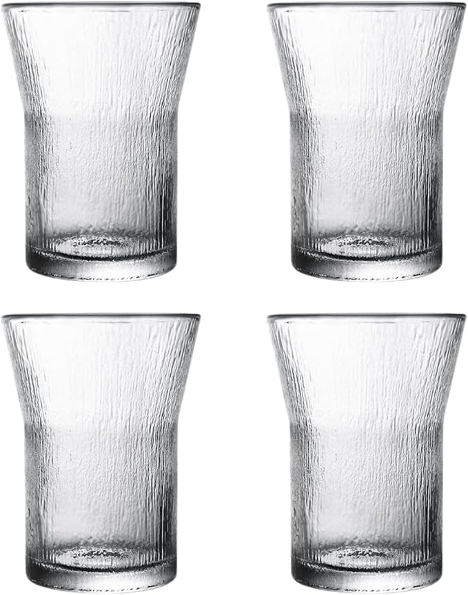 Glacier Glass Coffee Mug | 4-Pack 301-400ml | No Sleeve, Stylish Heat-Resistant by Boxonly
