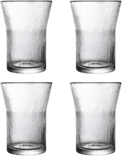 Glacier Glass Coffee Mug | 4-Pack 301-400ml | No Sleeve, Stylish Heat-Resistant by Boxonly
