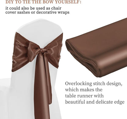 12 Pack Brown Satin Table Runner 12 x 108 Inch Long Premium Table Runners - Image 3