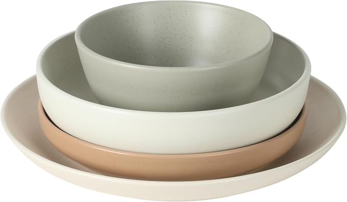 Gibson Elite Leeds Court Plates and Bowls Sets, 16-Piece Stoneware Dinnerware - Image 9