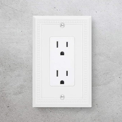 Henne Bery Sunken Pearls Heavy Duty Decorative Wall Plate Switch Plate Outlet Cover (Single Decorator, 3 Pack, White)