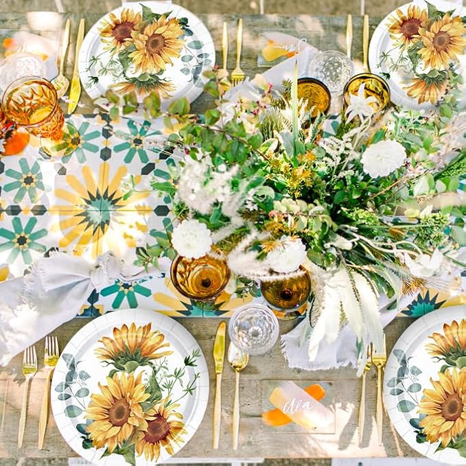 WRAPAHOLIC 25Pcs Sunflower Paper Plates - Image 5