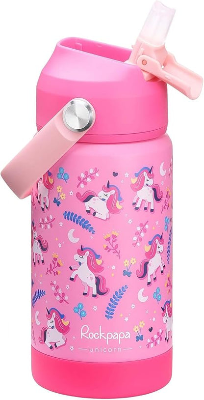 rockpapa 14 oz Kids Insulated Water Bottle，Stainless Steel Toddler Cups by rockpapa