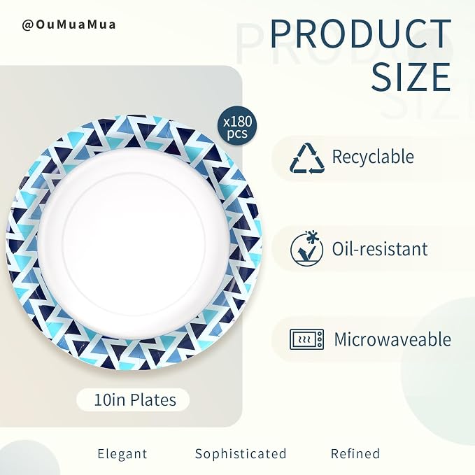 10 Inch Paper Plates, Microwave Safe | Soak Proof & Cut Resistant Bulk Plates - Image 4