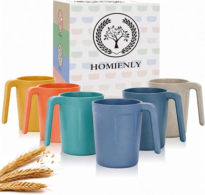 Homienly Wheat Straw Coffee Mugs, Alternative to Plastic Coffee Cups, by HOMIENLY
