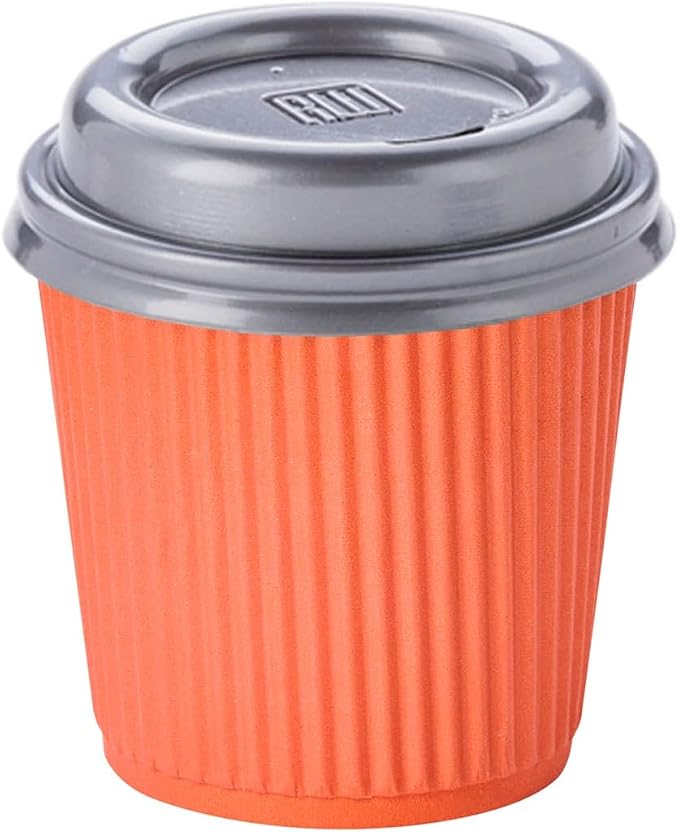 Restaurantware 4 Ounce Ripple Wall Disposable Coffee Cups, 500 Insulated Orange - Image 6
