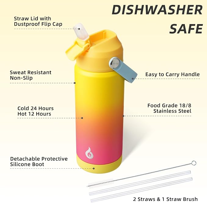 BJPKPK 18oz Insulated Water Bottle, Stainless Steel Bottle - Image 3