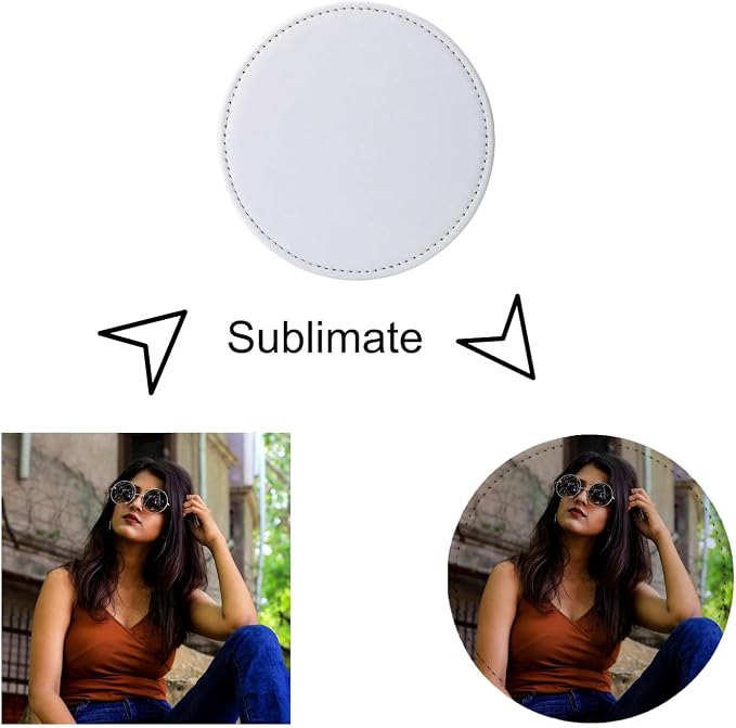 10 Pcs Leather Sublimation Coasters Blanks Bulk - Image 4