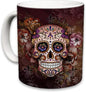 Sweet Gisele | Sugar Skull Mug | Ceramic Floral Print Coffee Cup | Day of the Dead Design | Beautiful Vivid Colors | Great Novelty Gift | Multicolor Mugs | 11 Fl. Oz (Multi/Brown)