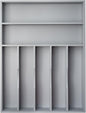 Silverware Organizer 13 Inch Gray Bamboo Kitchen Drawer Organizer 7 Slots Utensil Organizer Silverware Holder Cutlery Organizer Flatware Tray (Large)