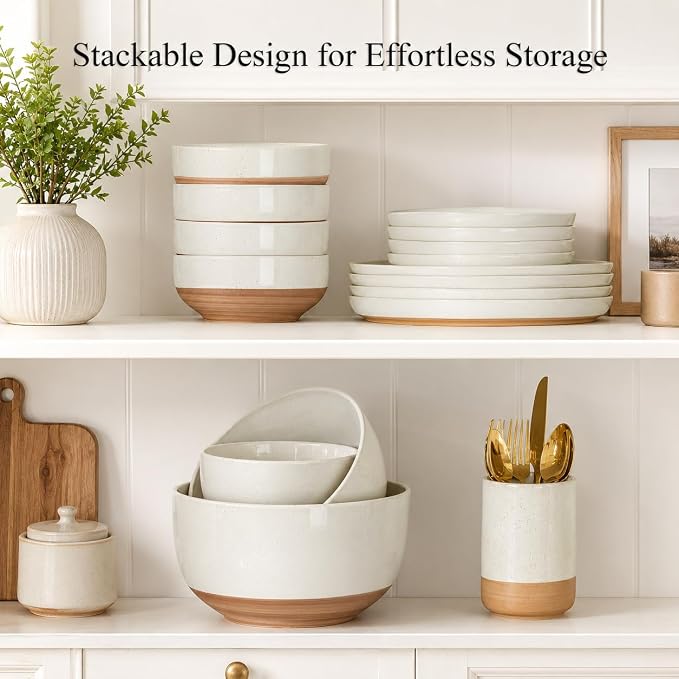 AmorArc Ceramic Mixing Bowls, Stoneware Nesting Bowls Set of 3 - Image 7