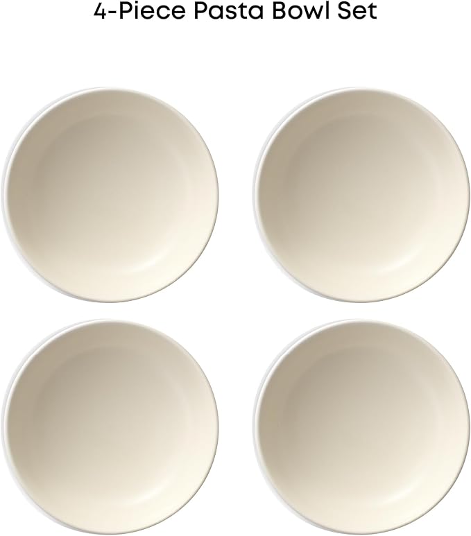 JoyJolt Mesa 30oz Stoneware Pasta Bowls Set of 4, Salad and Serving Bowl - Image 3
