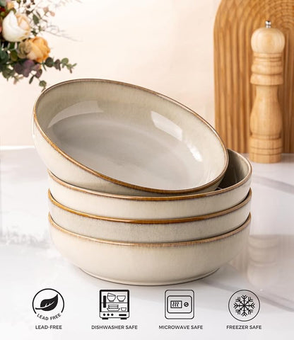 GBhome 8.75'' Large Pasta Bowls, 38oz Stoneware Pasta Serving Bowls Set of 4 - Image 6