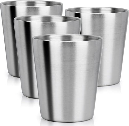 Beasea Stainless Steel Cups 8.8 oz, 4 Pack Small Stainless Steel Tumbler Bulk by Beasea