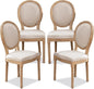 SoarFlash French Dining Chairs Set of 4, Vantage Dining Chair with Round Back, Farmhouse Country Dining Chair for Kitchen,Bedroom,Beige
