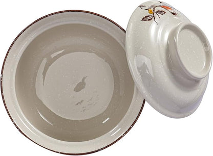 6.5 inch Retro Ceramic Ramen Bowl with Lid,Japanese Style Personalized Dinnerware For Noodle Rice Porridge Soup Fruit Sala (6.5inch, C)