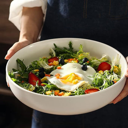 10'' Large Serving Bowl, 2.8 Quart Big Salad Pasta Bowl, Porcelain Fruit Bowl - Image 8
