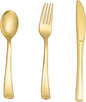 500PCS Gold Plastic Silverware, Disposable Plastic Cutlery/Utensils | Heavy by N9RTABLEWARE