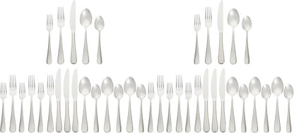 Amazon Basics Silverware Set, Stainless Steel Flatware, Dishwasher Safe by AmazonBasics