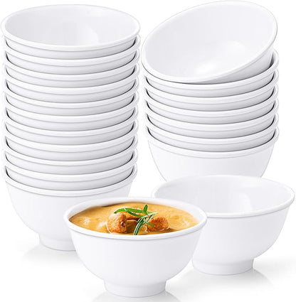 Tioncy 20 Pack Melamine Bowl Set 10 oz White Soup Bowls Set All Purpose Soup by Tioncy