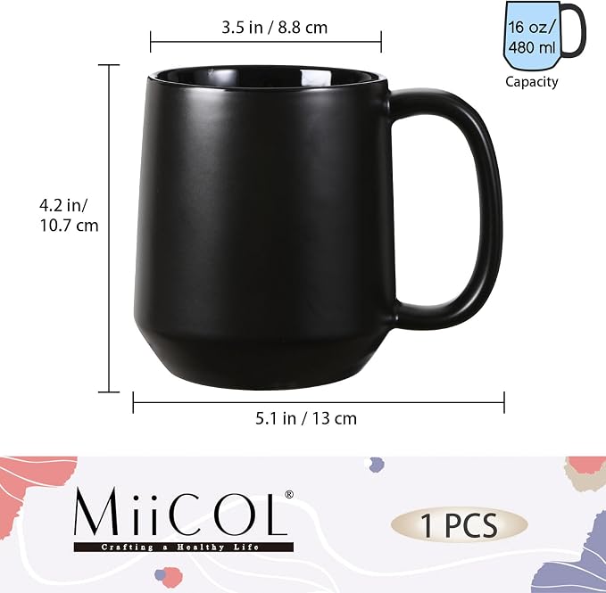 Miicol Ceramic Coffee Mug, 16 oz Large Coffee Cup, Tea Mug - Image 3