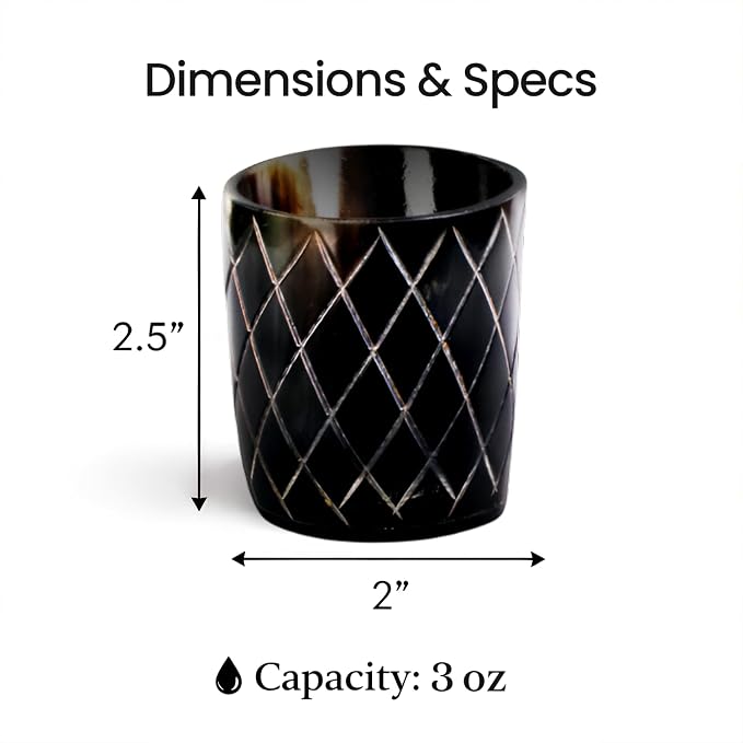 Handicrafts Home Viking Horn Shot Glasses Set of 4, Handmade Natural Ox Horn - Image 3