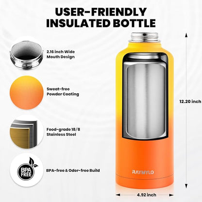 RAYMYLO Insulated Water Bottle 87 oz, Triple Wall Vacuum Stainless Steel | - Image 5